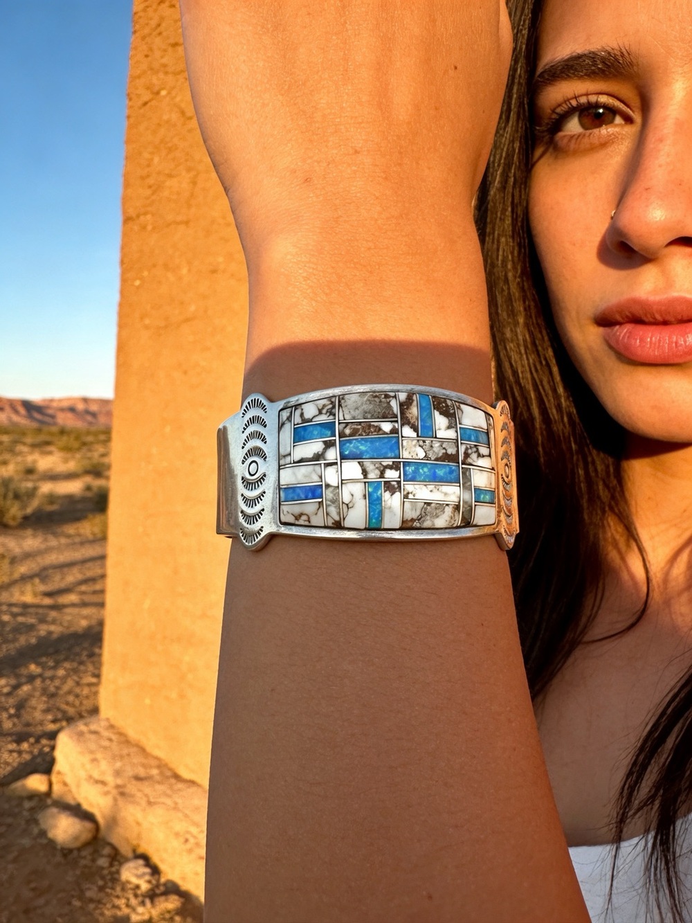 Navajo Sterling Silver Signed Cuff Bracelet